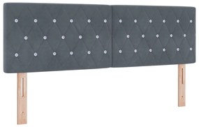 Fejtámla Kristály Gombbal Díszített Sötétszürke 160 cm Velvet