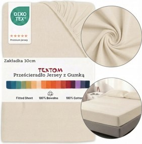 Pamut Lepedő 100% Ecru 90x200cm 30cm Vastag Tömör Kellemes