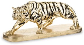 Tropical design nagy méretű arany-fekete tigris szobor otthon dekorációs figura 19x45x12cm