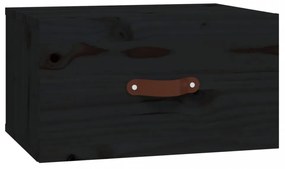 fekete falra szerelhető éjjeliszekrény 40 x 29,5 x 22 cm