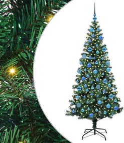 vidaXL Mesterséges, előre világított karácsonyi fa Zöld 180 cm