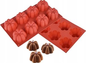 Szilikon öntőforma 3D Virág 6 db-os desszertes szett