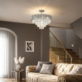 Brilagi - Felületre szerelhető csillár ECLIPSE 7xE14/10W/230V, átmérő 48 cm, ezüst