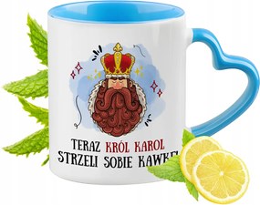 Károlynak Kék Bögre Szív Alakú Füllel Kávé Ajándék