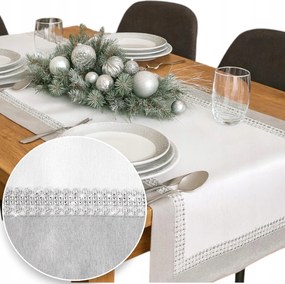 Ezüst futófelület Fehér Glamour Elegáns Ezüst Strasszok 60x120 karácsonyi