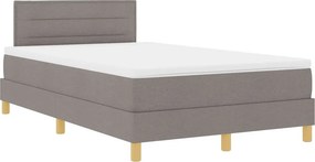 vidaXL LED Box Spring Ágy matracmal Tópszínű 120 x 200 cm szövet