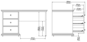 Íróasztal 130x74 cm Paris - Tvilum