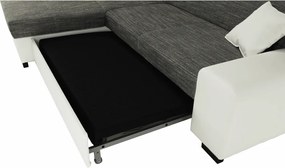 Ülőgarnitúra, fehér/szürke melír, balos, MINERVA