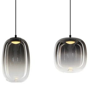 LED Csillár zsinóron VASO LED/15W/230V fekete/füstös