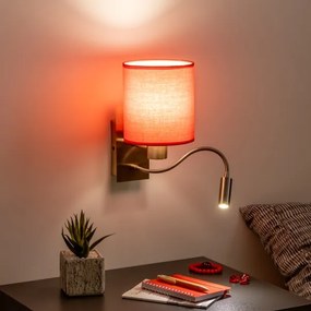 Brilagi - LED Fali lámpa NUBILA 1xE27/25W/230V + LED/3W réz/piros