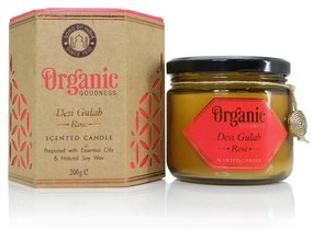 Bio gyertya Desi Gulab - Rose 200 g borostyánsárgaüvegben