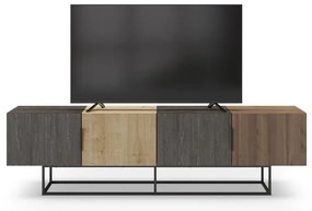 Natúr színű TV-állvány tölgyfa dekorral 200x55 cm Titan – Marckeric