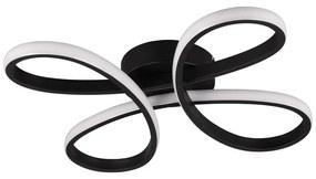 Fekete LED mennyezeti lámpa 40x40 cm Fly – Trio