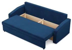 Zeus kanapéágy, bársony, hab töltet, döntött kartámasz, kék