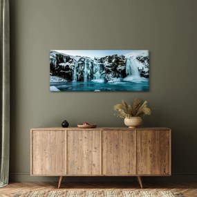 Befagyott vízesés képe (120x50 cm)