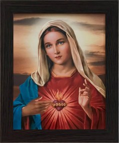 Vászonkép 30x25 Mária Szíve Mária Keret Wenge