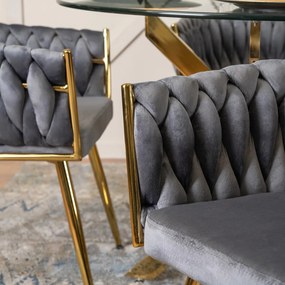 Elegáns Szürke Étkezőszék Arany Lábbal. CAPRI