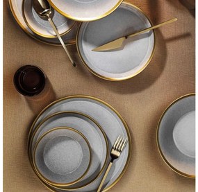 16 darabos szürke/arany porcelán étkészlet