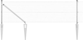 vidaXL Kerítésoszlop Ezüst 10 x 0,4 m (16 x 16 mm háló) Acél