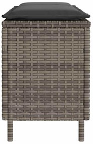 Barna polyrattan kerti pad párnával 110x30x40,5 cm