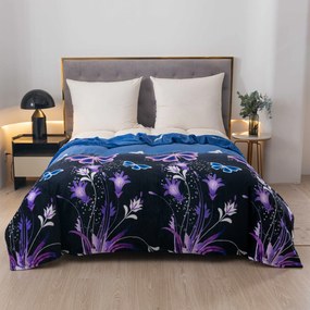 Mikroplüss takaró VIOLET BUTTERFLY sötétkék Méret: 200 x 220 cm