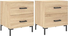 vidaXL 2 db sonoma tölgy színű szerelt fa éjjeliszekrény 40x35x47,5 cm
