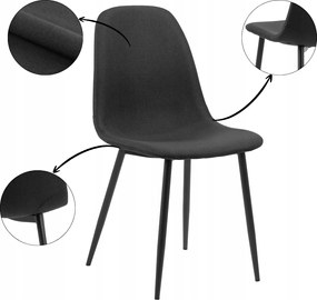 Kárpitozott étkező szék nappali konyha háttámlával fekete Celia