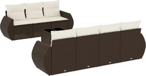 vidaXL 8 részes barna polyrattan kerti ülőgarnitúra párnákkal