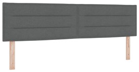 Boxspring ágy matraccal, sötétszürke, 180 x 200 cm, szövet.