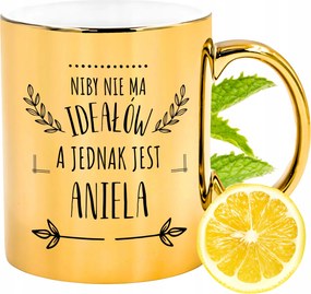 Prémium Arany Csillogó Bögre Angyalkáknak Ajándék Nyomtatott Fotóval