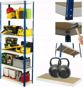 Tárolószekrény fém állvány Helios 213x110x40cm 6Px275kg Tömör