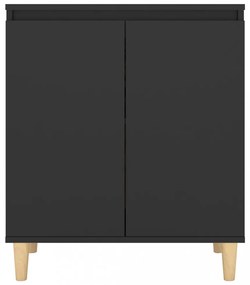 fekete szerelt fa tálalószekrény tömör falábakkal 60x35x70 cm