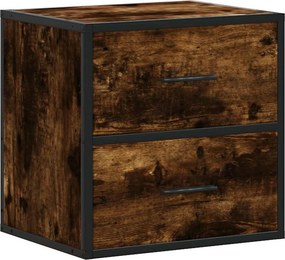 vidaXL füstös tölgy színű falra szerelhető éjjeliszekrény 40x31x39,5cm