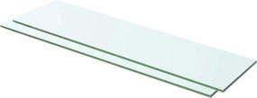 vidaXL 2 db átlátszó üveg paneles polc 60 x 12 cm