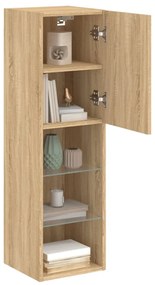 2 db sonoma tölgy színű TV-szekrény LED-ekkel 30,5x30x102 cm