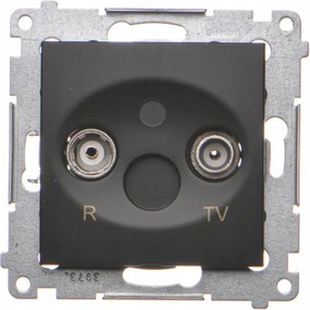 Simon 54 Antenna aljzat Rtv Átmenő Süllyesztett Fekete matt