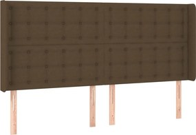 vidaXL sötétbarna szövet fejtámla szárnyakkal 203x16x118/128 cm