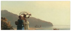 Kép - Camille Pissarro, Two Women Chatting by the Sea, St. Thomas, reprodukciók (120x50 cm)