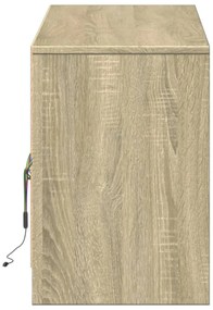 sonoma tölgy színű szerelt fa LED-es TV-szekrény 140x34x50 cm