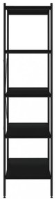 fekete 5 szintes polcrendszer 80x40x163 cm