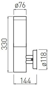 Lámpa Kerti lámpatest MILAN-A,E27, MAX.40W, IP54, AC220-240V, 50-60Hz, egyenes fali lámpa, inox