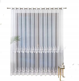 Kész finom függöny hímzéssel, átvezetőkkel Prémium kollekció 600X250