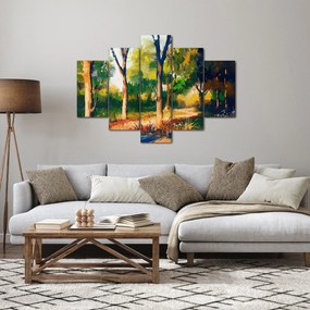 Erdő képe a nyári napsütésben, festmény (150x105 cm)