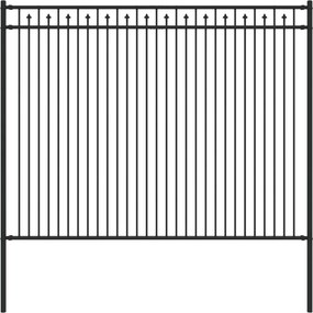 vidaXL Tüske Kerítés Fekete 200 x 200 cm Porszórt acél