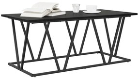 Fekete Tölgy Kávézóasztal 100x50x40 cm Műanyag Fa és Fém