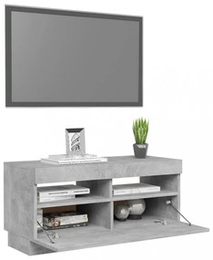 betonszürke TV-szekrény LED-lámpákkal 80 x 35 x 40 cm