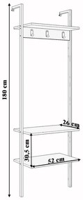 Fekete előszoba bútor újrahasznosított fából Nina - Kalune Design