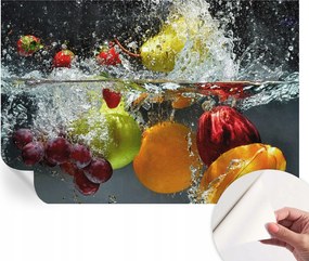 Öntapadós tapéta Fali furnér 3D hatás Gyümölcsök a vízben 152x104 cm
