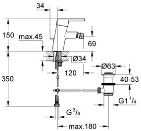GROHE 32558000 - FEEL bidé csaptelep DN 15, fényes króm