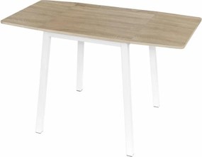 Étkezőszék, MDF fóliázott/fém, tölgy sonoma/fehér, 60-120x60 cm, MAURO